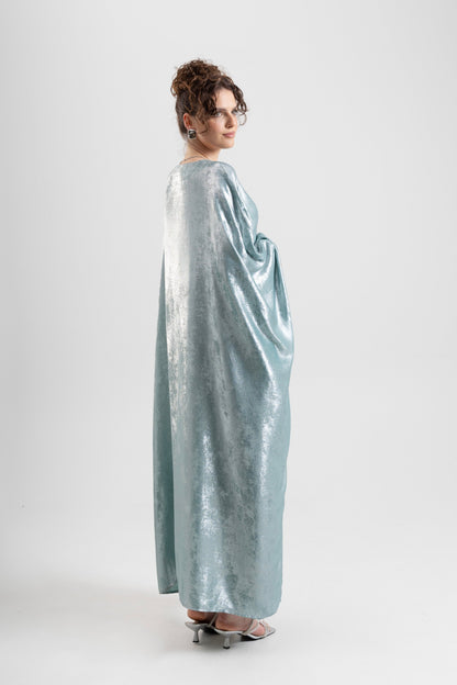 Metallic-Schmetterlings-Abaya mit verstellbarer Taille