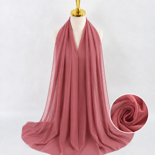 Veyora rose burgundy premium chiffon shayla, 70 x 175 cm, the matching scarf for the Rose Burgundy Ombre Abaya