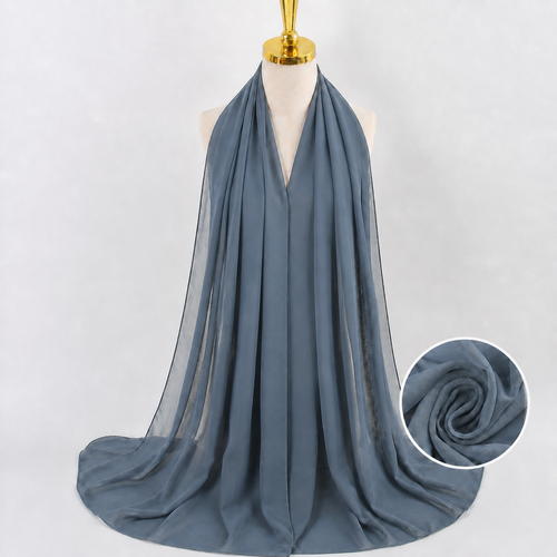 Veyora ocean blue premium chiffon shayla, 70 x 175 cm, the matching scarf for the Ocean Blue Ombre Abaya