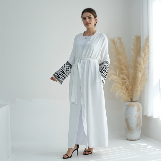 Embroidered Keffiyeh Abaya